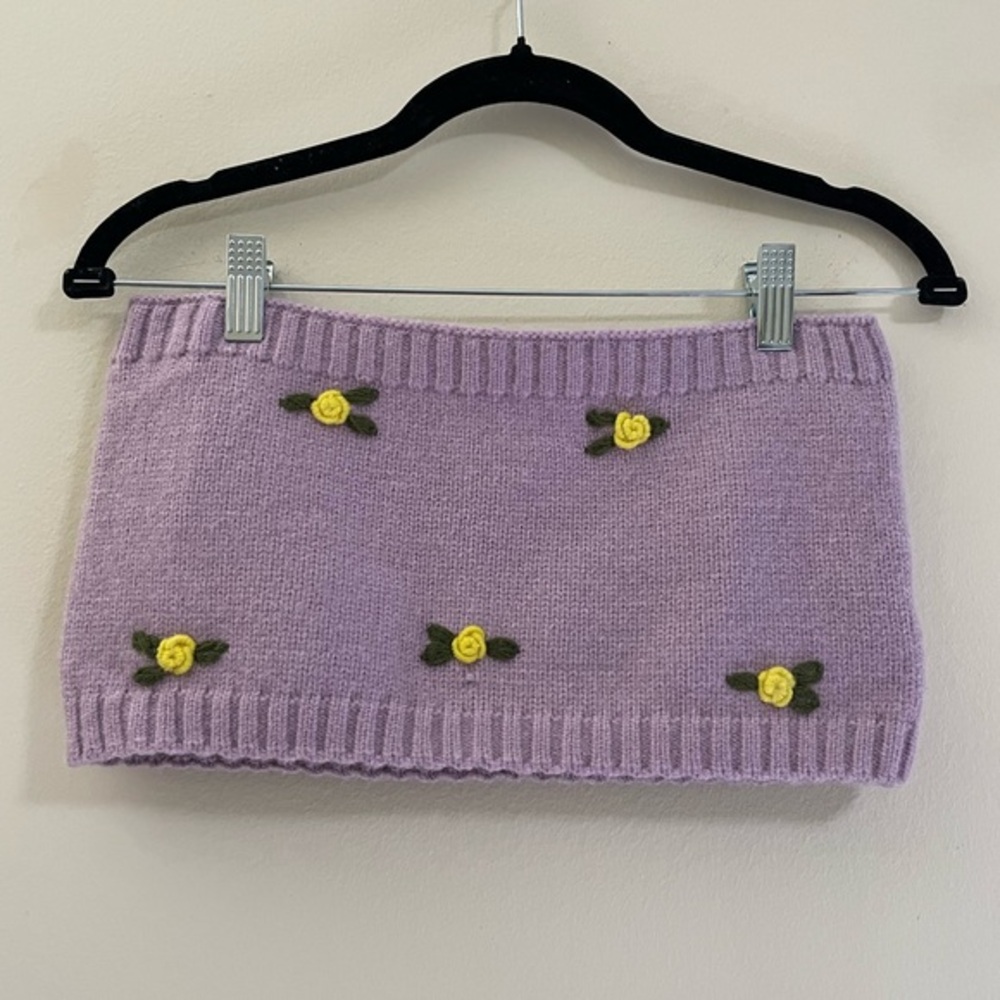 NWT Forever 21 Rosey Sweater‎ Tube Top in Lavendar - L